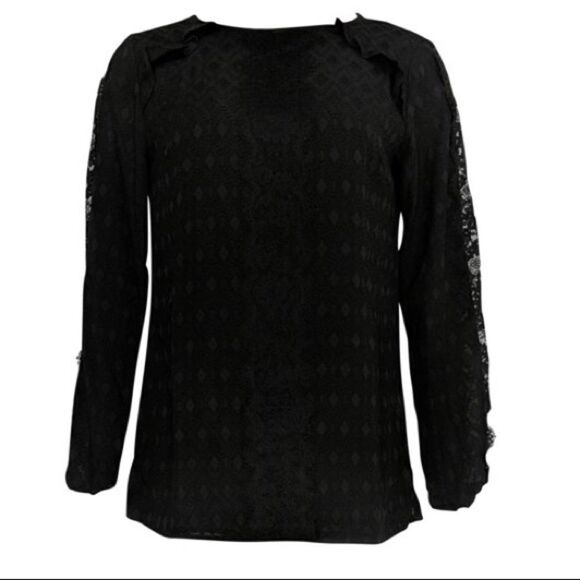 Isaac Mizrahi Scoop-Neck Coupe Lace Blouse - Picture 3 of 5